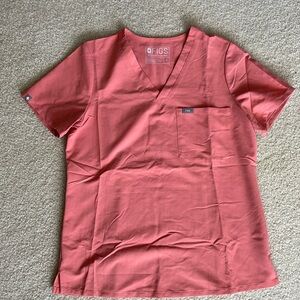 Figs Catarina Scrub Top - Coral